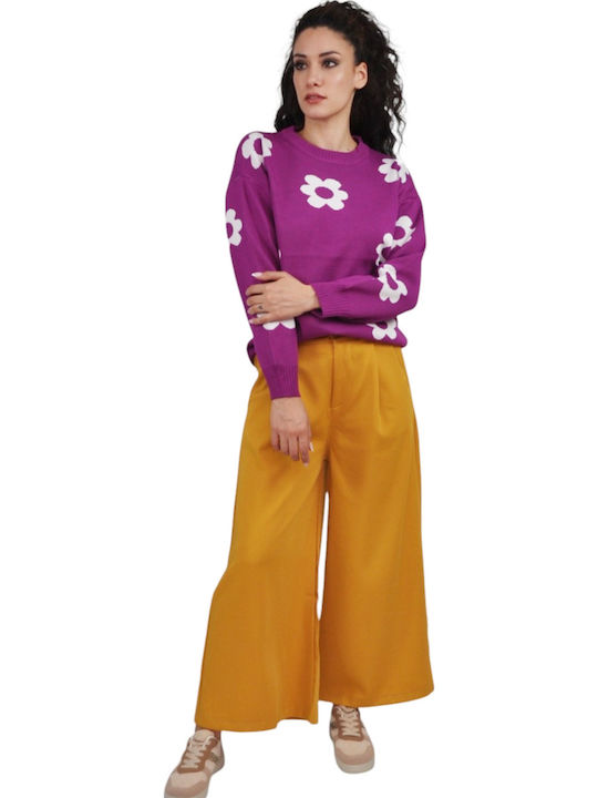 Women's High Rise Pantaloons in Loose Fit Mustard