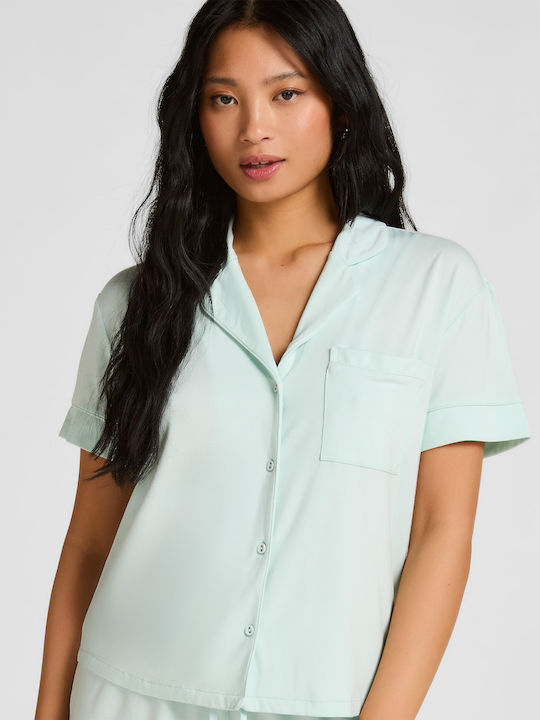 Hunkemöller Sommerliches Damen-Schlafanzug-Set Blau Jersey Essential