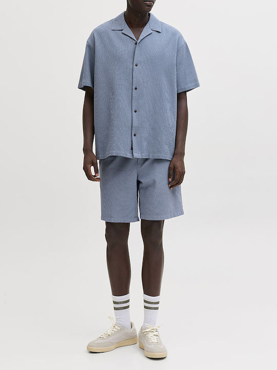 Resort Short Sleeve Cotton Shirt Blue Mirage