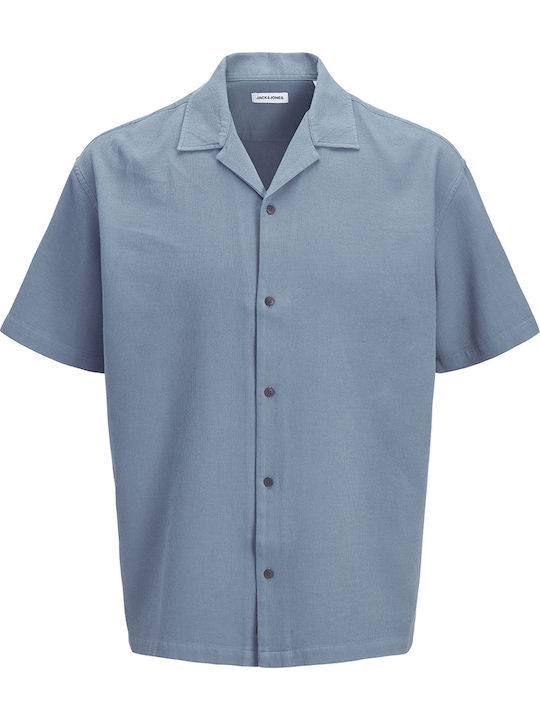 Resort Short Sleeve Cotton Shirt Blue Mirage