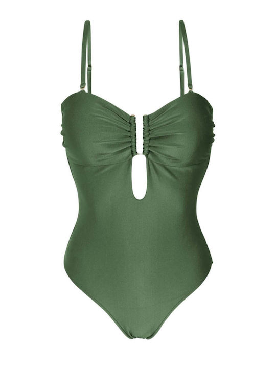 Strapless Ολόσωμο Μαγιό Χακί