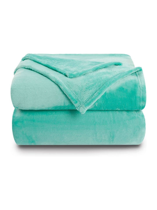 Pelzige Doppelbettdecke 200x210cm Aqua
