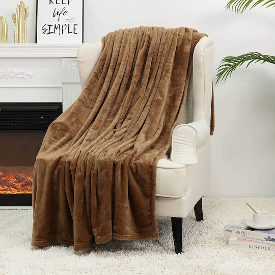 Pelzige Decke Einzeln 150x210cm Braun