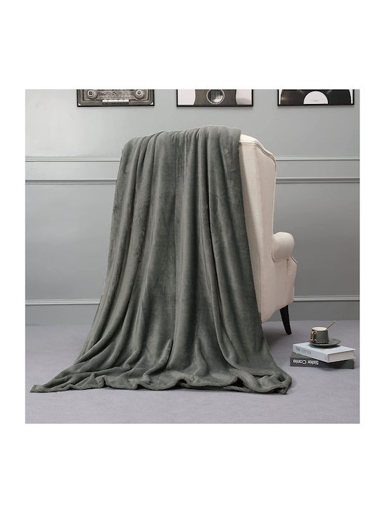 Κουβέρτα Γούνινη Διπλή 200x210εκ. Gray