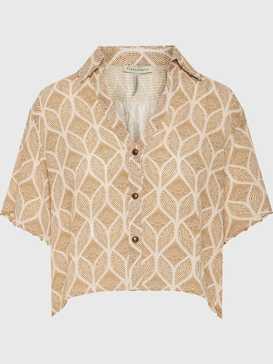 Short Sleeve Women's Shirt Cloud Cream Multi
