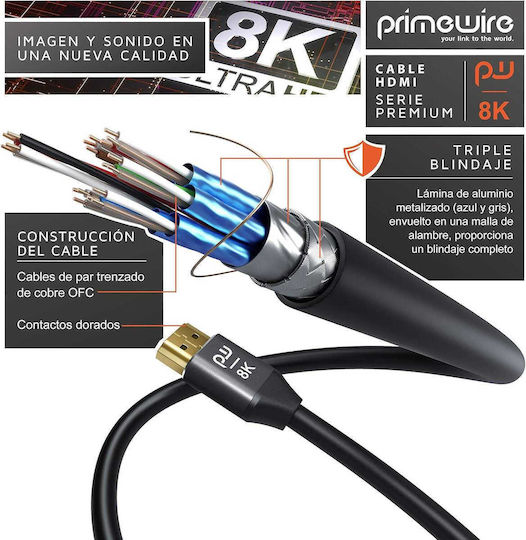 Hochgeschwindigkeits 8k HDMI 2.1 Ultra High Speed 48Gbps 4K 120Hz HDR VRR Kabel HDMI-Stecker - HDMI-Stecker 2m Schwarz