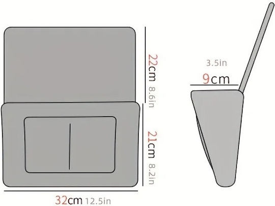 Organizator De Noptieră Înlocuitor Material Fetru Mai Multe Compartimente Capacitate Mare Dormitor Paturi Suprapuse Spital Călătorie 32 X 20 Cm Negru