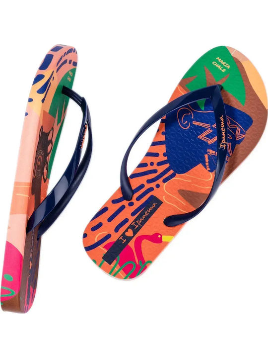 Graffiti V Flip Flops in Blue Colour 83814-BN511