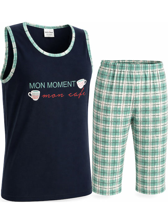 MISS MELINA Summer Women's Pyjama Set Dark Blue