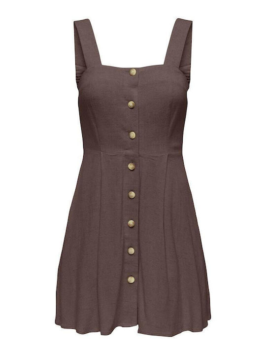 Siesta Summer Mini Dress Walnut