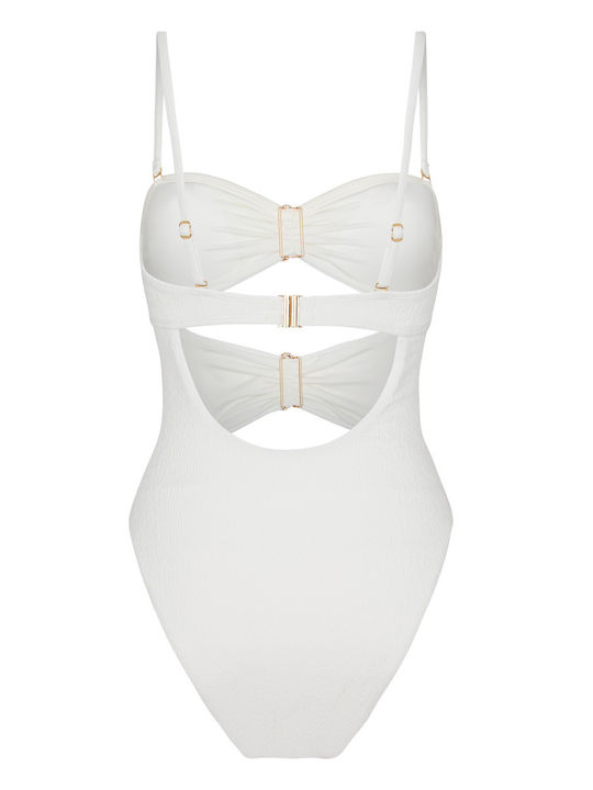 Strapless White One Piece Swimsuit