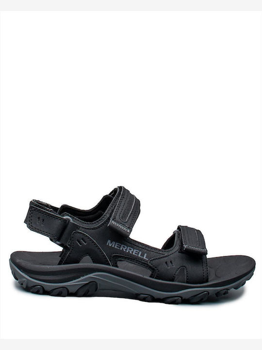 Leder Herrensandalen in Schwarz Farbe