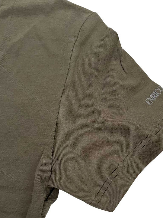 Men's Short Sleeve Green-Khaki Undershirt