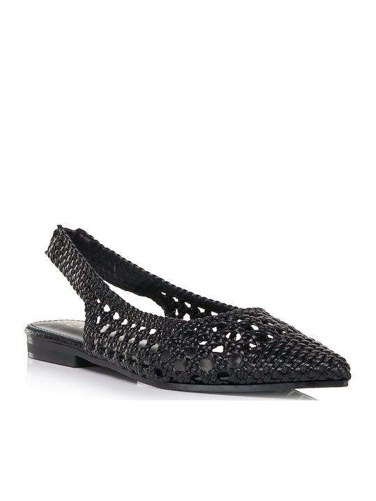 Γυναικείες Μπαλαρίνες Slingback σε Μαύρο Χρώμα