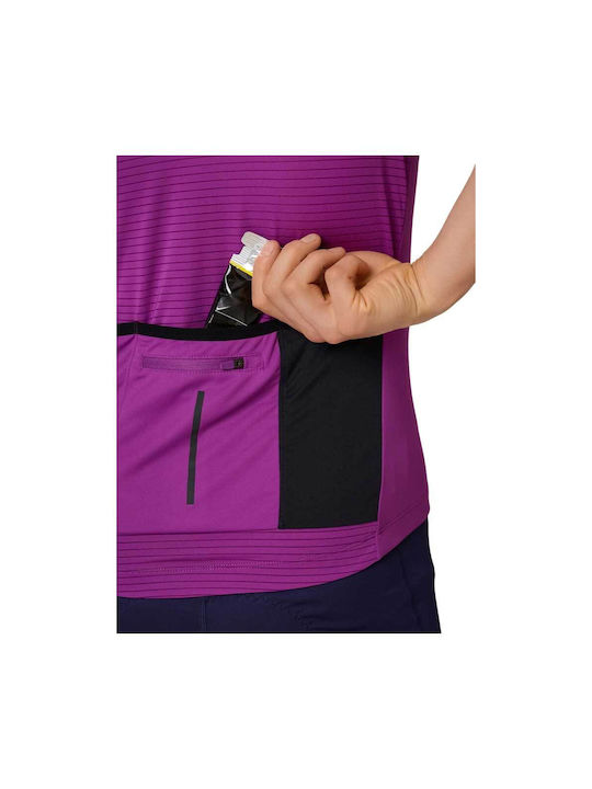 4F Men's Short Sleeve Cycling Jersey Purple