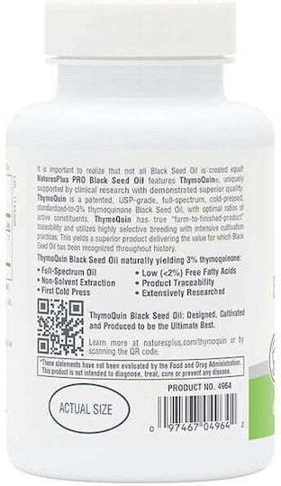 Nature's Plus Pro Thymoquin Black Seed Oil 500mg 60 softgels
