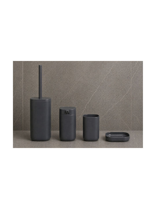 MRShome Bathroom Accessory Set Plastic Black 4 Pieces