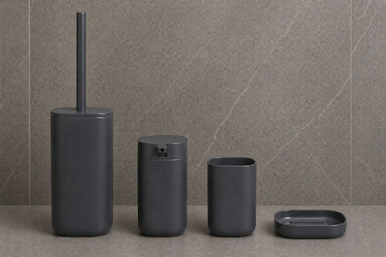 MRShome Set Accesorii Baie Plastic Negru 4 Bucăți