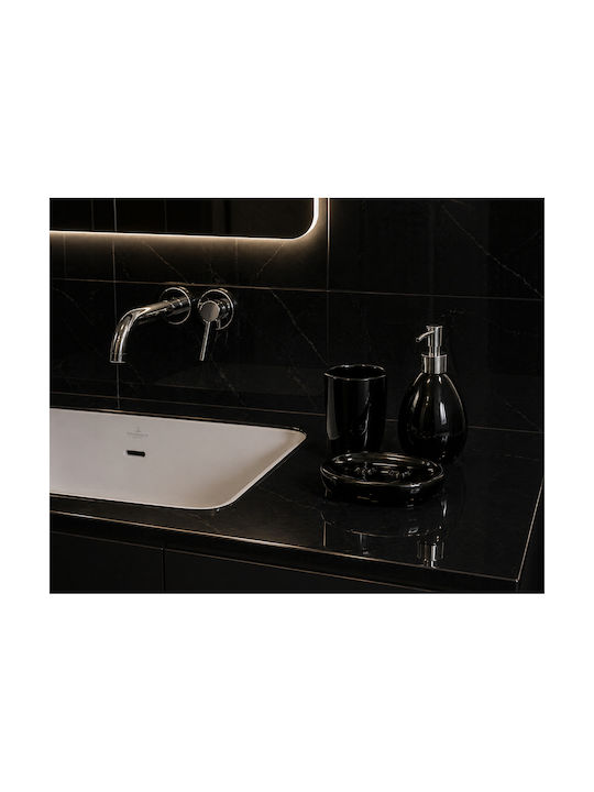 MRShome Bathroom Accessory Set Metal Black 3 Pieces