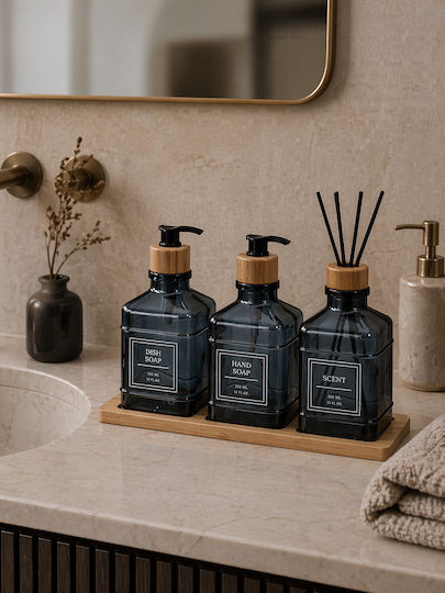 MRShome Dispenser De Bucătărie Din Sticlă Gri 350ml