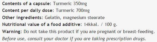 Bioherba Turmeric 350мг 100 капси Куркума