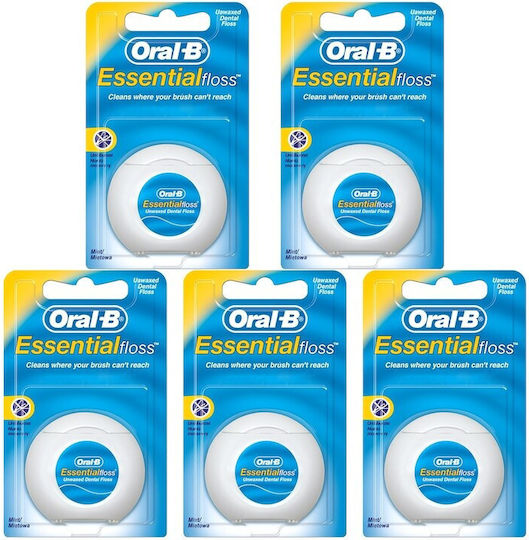 Oral-B Essential Floss Οδοντικό Νήμα με Γεύση Μέντα 50m 5τμχ