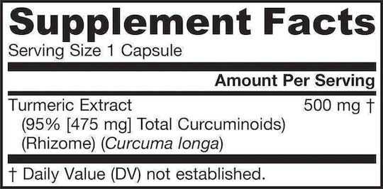 Jarrow Formulas Curcumin 95 500mg 120 capsule veget
