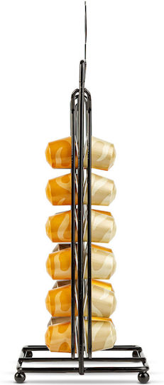 Nespresso Coffee Capsule Holder 28 Capsules Metal Matte Black Vertical Organizer Espresso Machine Nespresso Coffee Capsule Holder 28 Capsules Metal Matte Black Vertical Organizer Espresso Machine