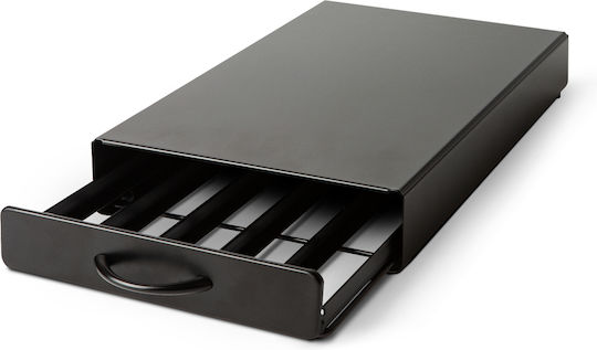 Suport Capsule Cafea Nespresso 50 Capsule Sertar Metalic Organizator Negru Mat Espressor
