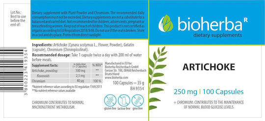 Bioherba Артишок 250мг 100 капси