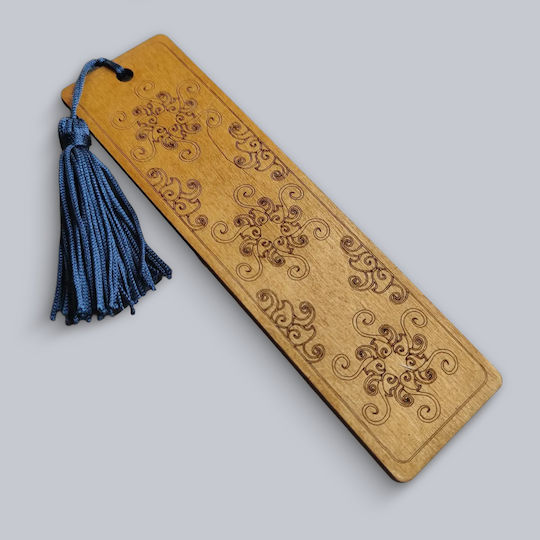 Holz Lesezeichen Mit Blumenmustern Mit Quaste