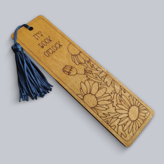 Holz Lesezeichen Blumen Phrase