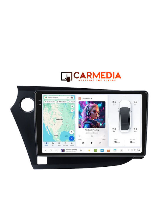 Carmedia Car Audio System for Honda Insight 2009-2014 (Bluetooth/USB/AUX/WiFi/GPS/Apple-Carplay/Android-Auto) with Touch Screen 9.5"