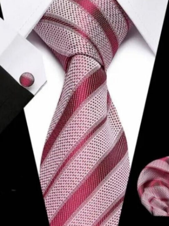 KESNUP Herren Krawatten Set mit Mustern in Roter Farbe