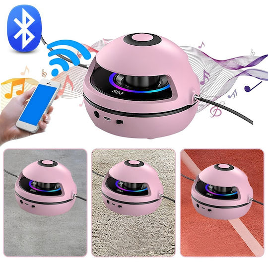 Coardă de Sărit Reglabilă Cablu Afișaj Led Adulți Copii Difuzor Bluetooth Integrat Telecomandă 10 Niveluri Viteză Autonomie Baterie 10 Ore Alimentare Usb Contor Pași Timp Calorii Antrenament Fitness Acasă Roz