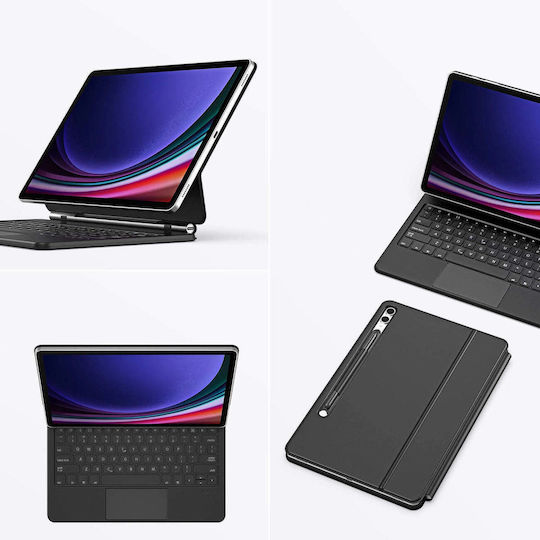 Dux Ducis Durable Flip Cover With Keyboard Black Samsung Galaxy Tab S9+ S8+ S7+