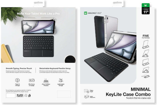 Amazingthing Minimal Case Keylite Combo Keyboard Case Ipad Air M3 11" Black