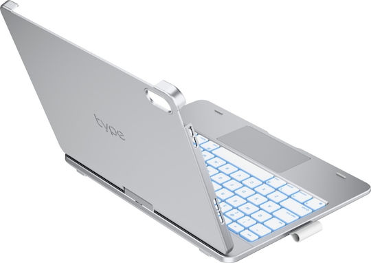 Typecase Flexbook Touch Klappdeckel mit Tastatur in Internationales Englisch Weiß (iPad 2022 10,9 Zoll / iPad 2025 11")