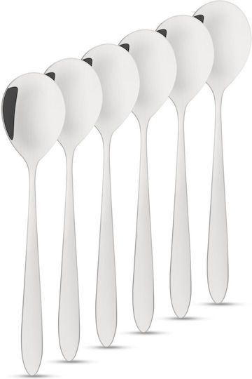 Set Linguri Cafea Ceai Inox Argintii 13.7cm 6 Bucăți