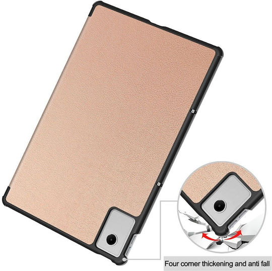 Techsuit Flip Cover Ροζ Χρυσή (Lenovo Idea Tab Plus 12.1)