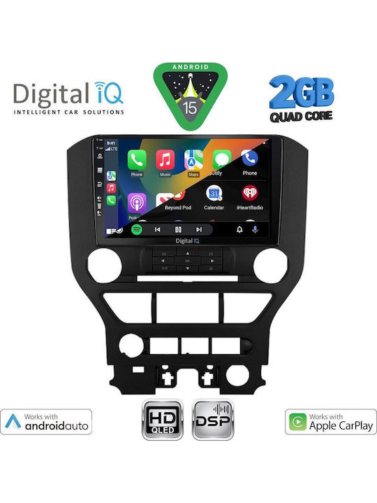 Digital IQ Car Audio System for Ford Mustang 2015-2020 (Bluetooth/USB/WiFi/GPS/Apple CarPlay/Android Auto) with 9" Touch Screen