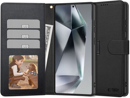 Tech-Protect Plus Synthetic Leather Wallet Black (Motorola Edge Fusion / Edge 70 Fusion Plus)