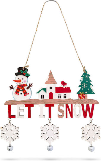 Christmas Wooden Decoration 23x20 Cm Bells Reindeer Snowman Design Christmas Wooden Decoration 23x20 Cm Bells Reindeer Snowman Design