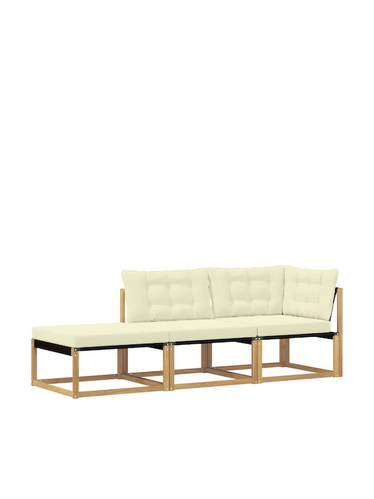 vidaXL Outdoor-Sofas & Bänke Dreisitziger Hölzernes Garten-Sofa mit Kissen 241.5x83x73cm