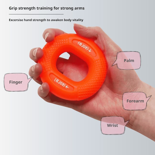 Uncle George Power Gripper Ring for Fingers and Hands Orange with Resistance up to 27kg
