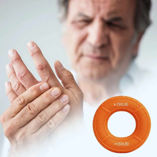 Uncle George Power Gripper Ring for Fingers and Hands Orange with Resistance up to 27kg
