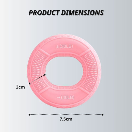 Uncle George Power Gripper Ring for Fingers and Hands Pink with Resistance up to 18kg