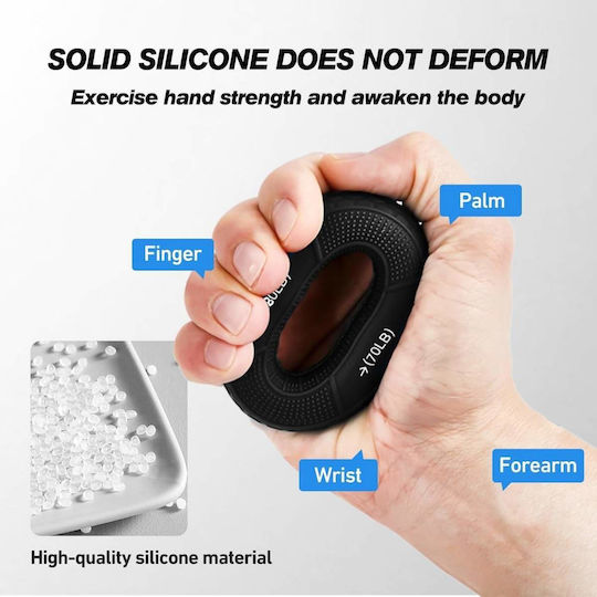 Uncle George Power Gripper Ring for Fingers and Hands Black with Resistance up to 36kg