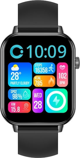 Colmi C28 Smartwatch mit Herzfrequenzsensoren Schwarz