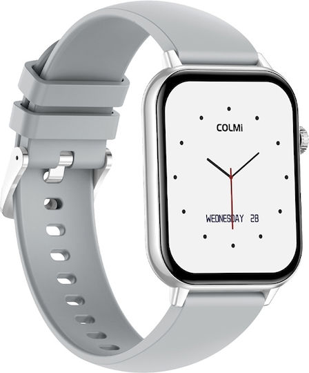 Colmi C28 Smartwatch με Παλμογράφο (Ασημί)